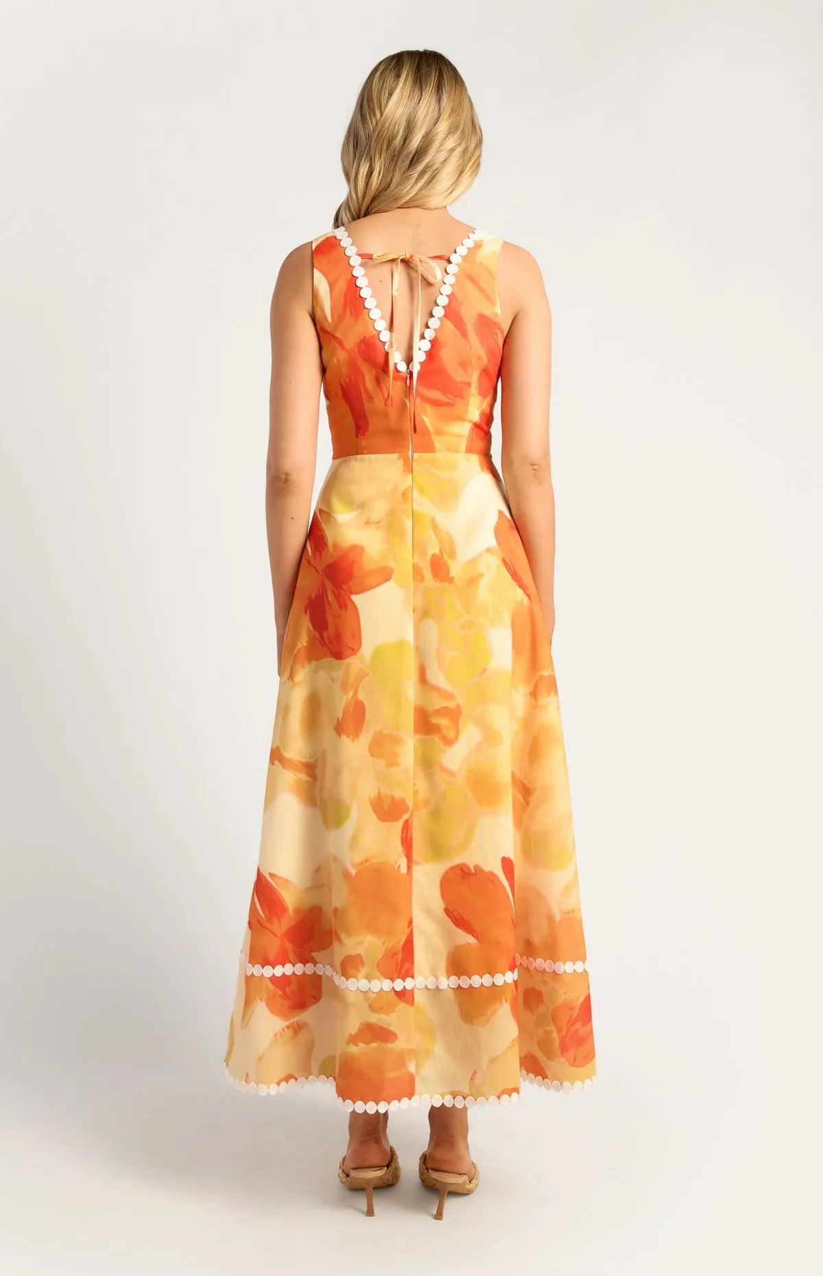 Island Floral Dress - Orange