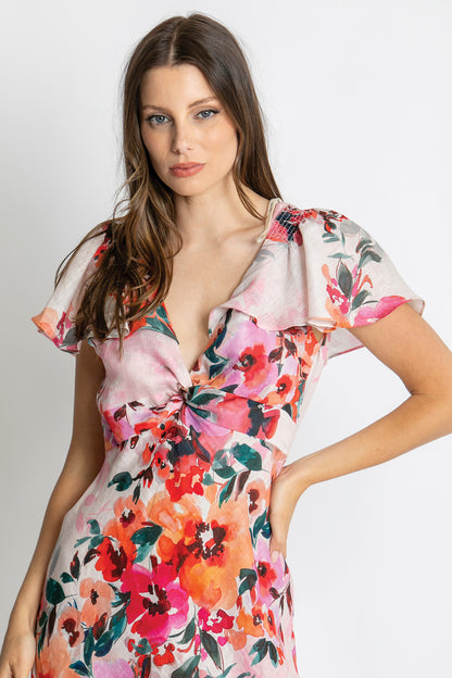 Kachel Anna Maxi Dress - Pink Flora