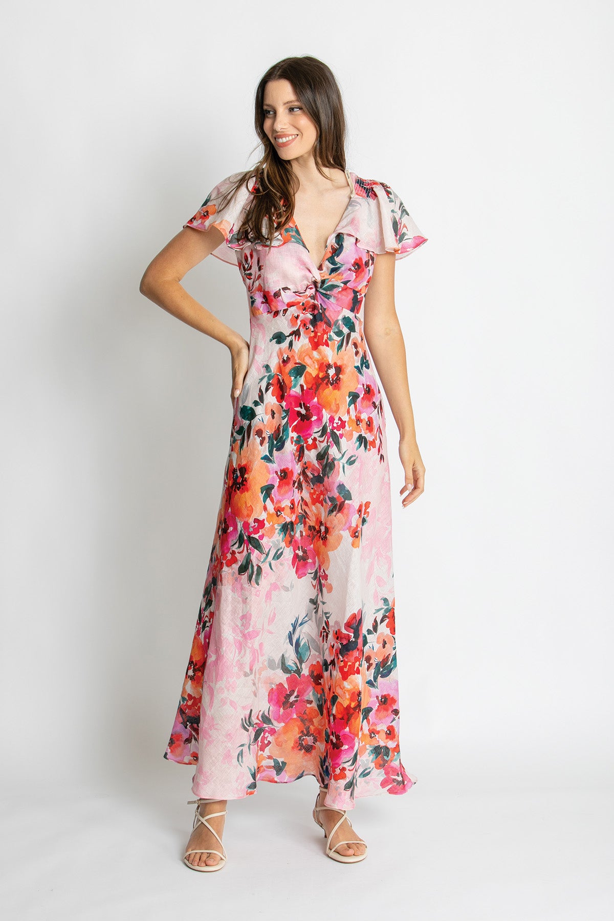 Kachel Anna Maxi Dress - Pink Flora