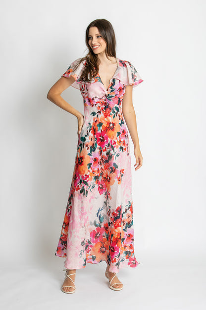 Kachel Anna Maxi Dress - Pink Flora