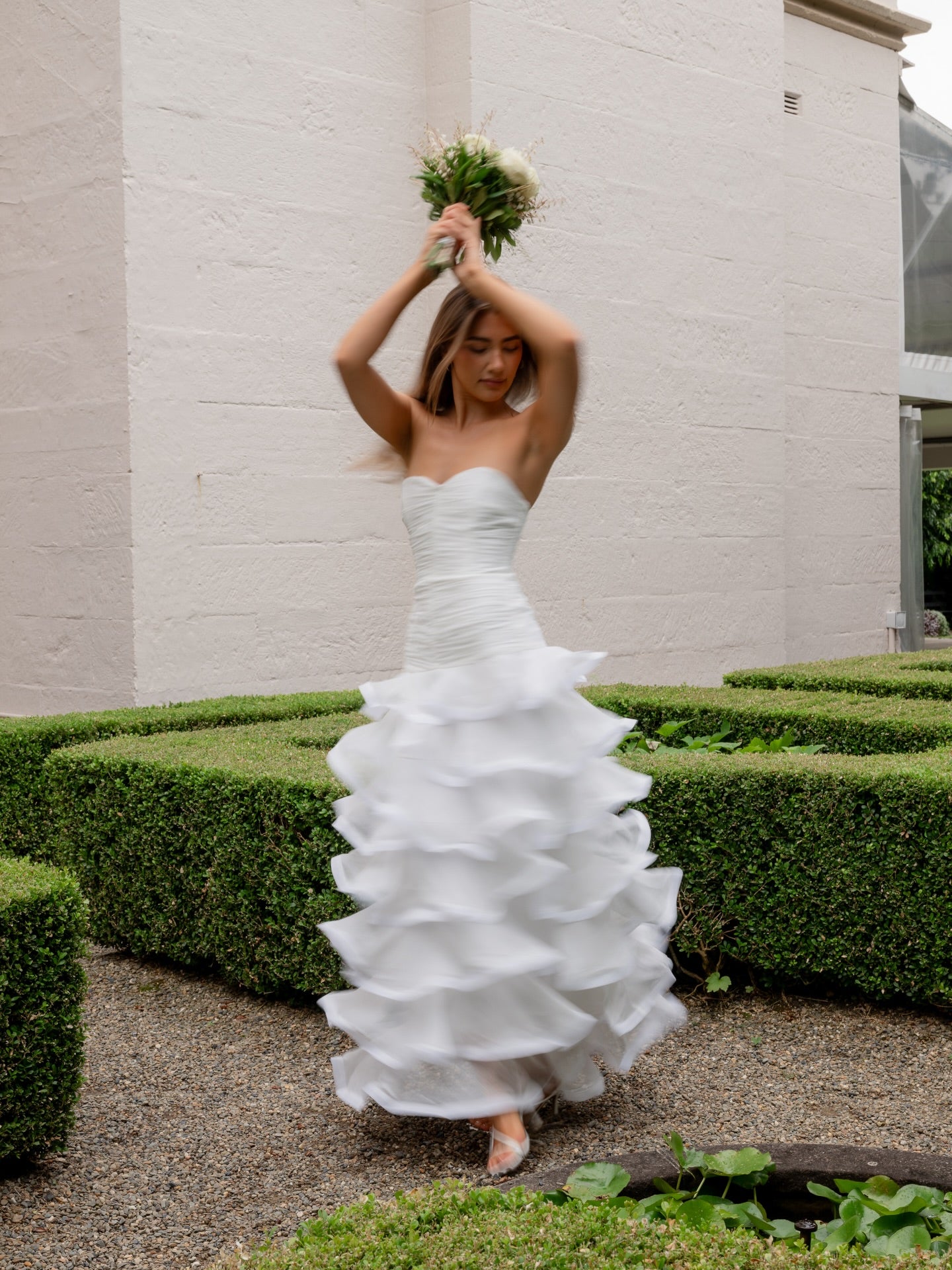 Elliatt Evelin Tiered Gown - White