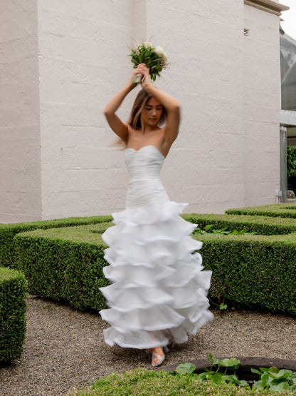 Elliatt Evelin Tiered Gown - White