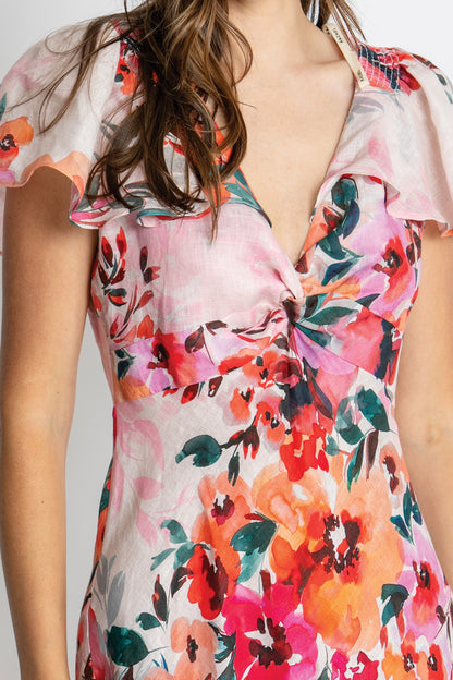 Kachel Anna Maxi Dress - Pink Flora