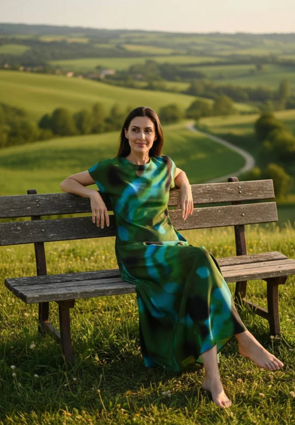 Emerald Mist Satin Dress COMING SOON