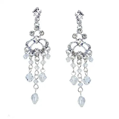Chrysalini EL454 Crystal Earrings - Silver