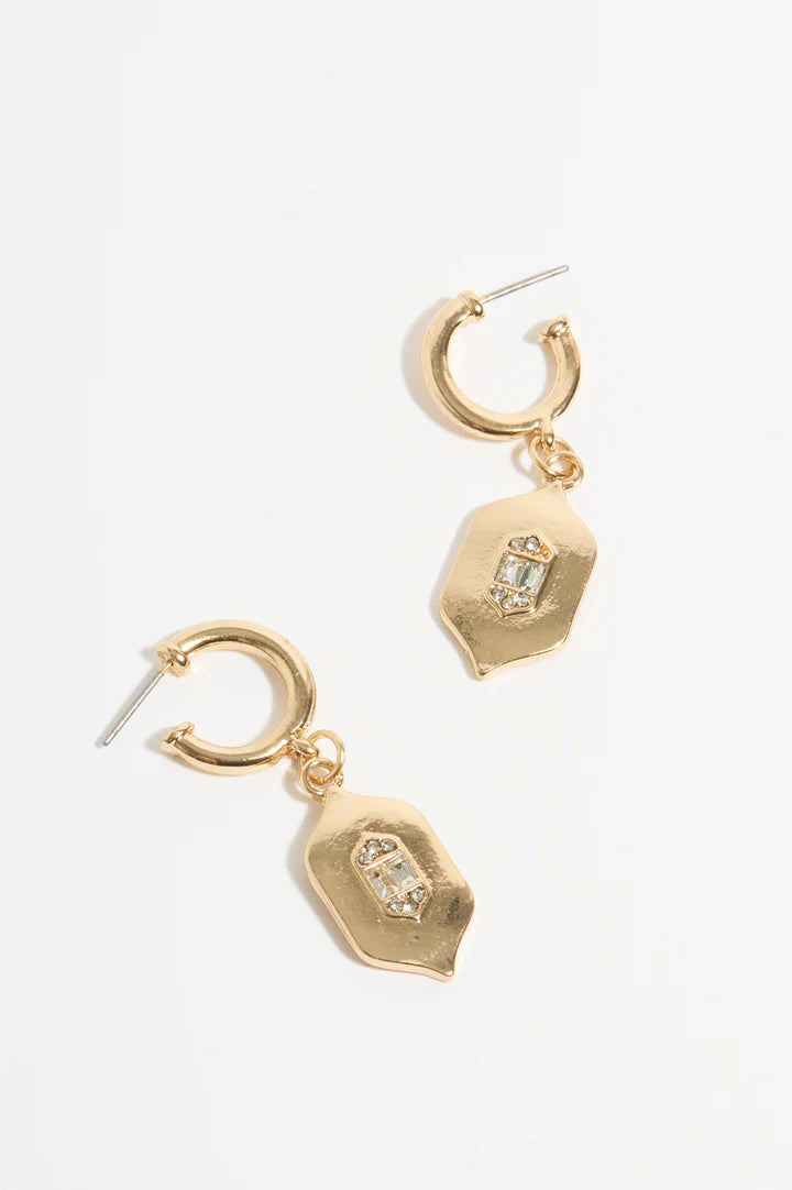 Charm Drop Mini Hoop - Gold