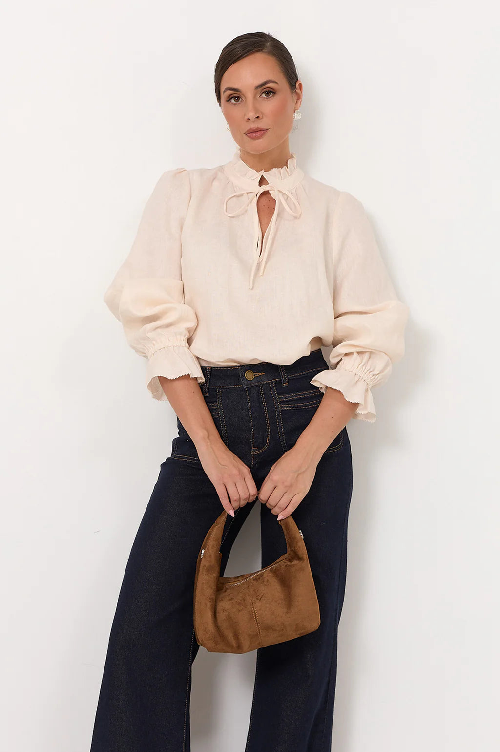 Luca Mini Faux Suede Bag - Tan