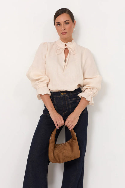 Luca Mini Faux Suede Bag - Tan