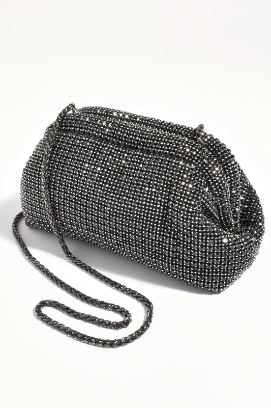 Missy Rhinestone Mini Purse Clutch - Black