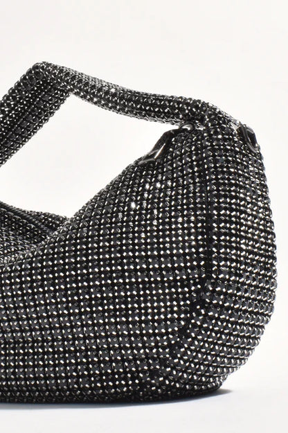 Briar Rhinestone Slouch Mini Bag - Black