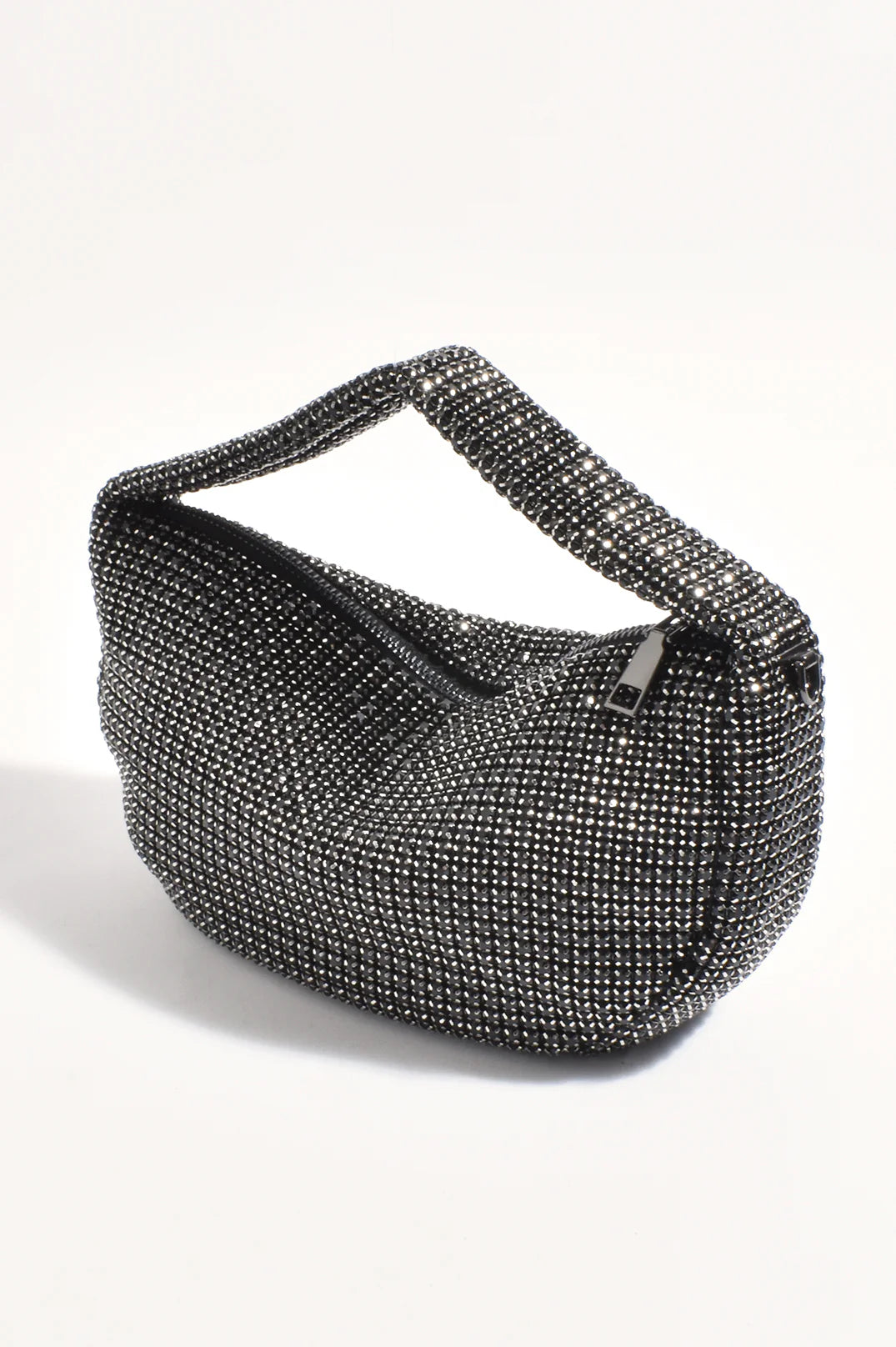 Briar Rhinestone Slouch Mini Bag - Black