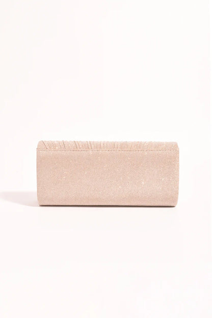 Linnie Pleat Fold Over Clutch in Champagne