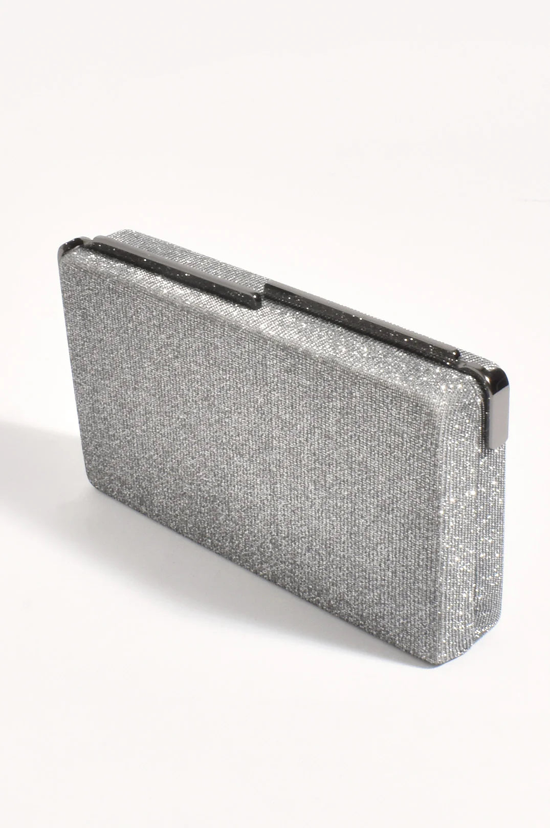 Charlene Rectangle Structured Clutch - Gunmetal