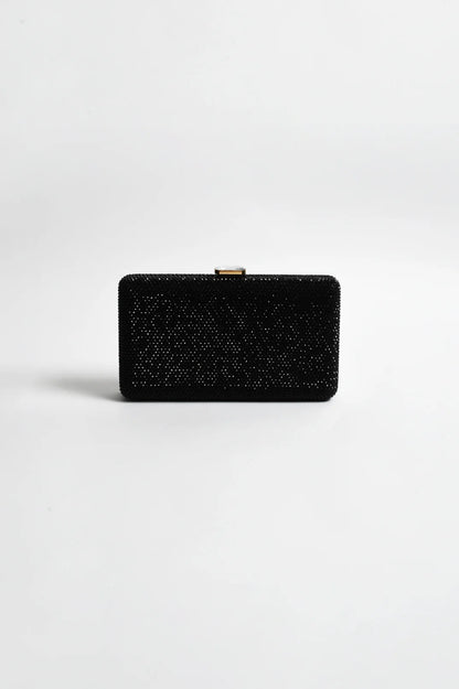 Desere Diamante Rectangle Structured Clutch - Black