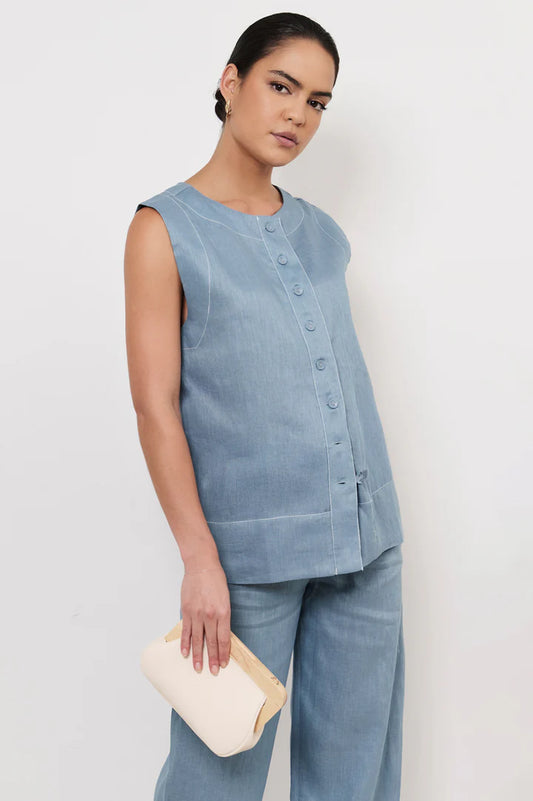 Kimmi Timber Frame Clutch - Off White