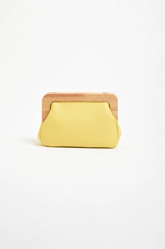 Kimmi Timber Frame Clutch - Yellow