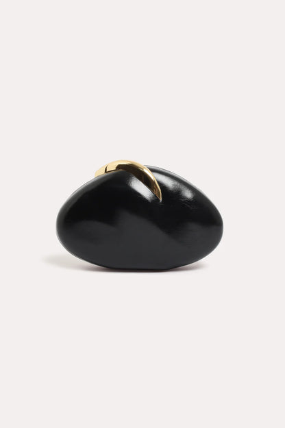 Crista Metal Clasp Event Clutch - Black