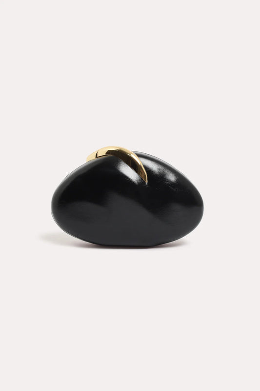 Crista Metal Clasp Event Clutch - Black