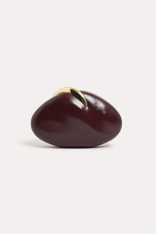 Crista Metal Clasp Event Clutch - Deep Wine