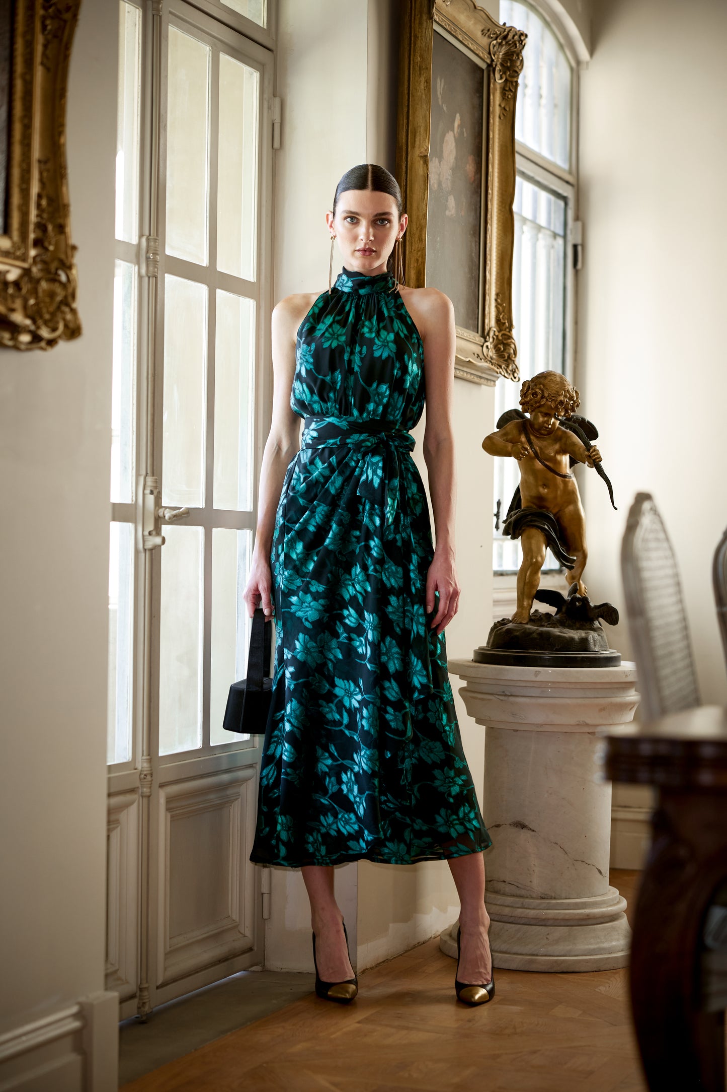 Sacha Drake Aveline Midi Dress - Emerald/Black COMING SOON