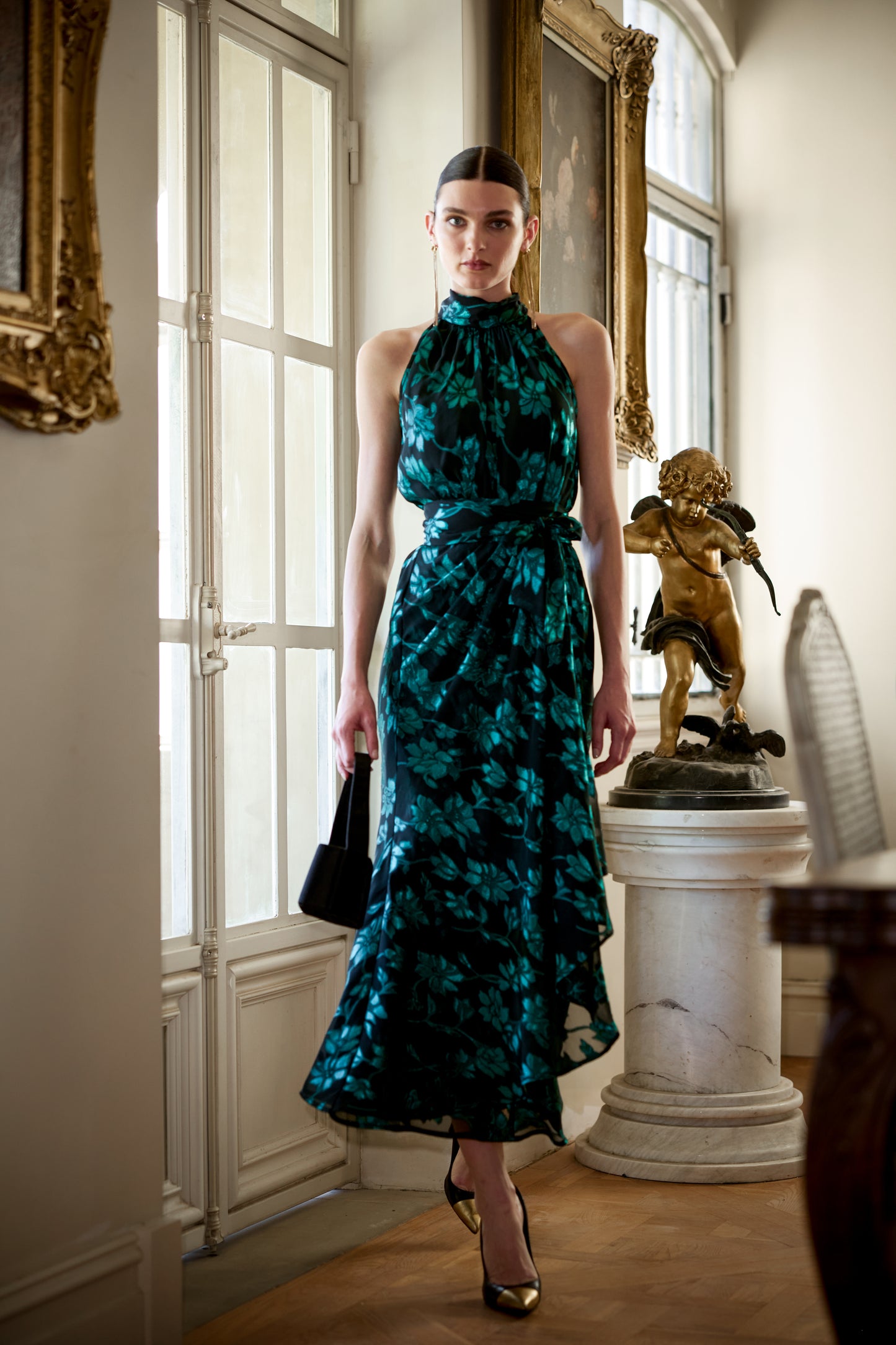 Sacha Drake Aveline Midi Dress - Emerald/Black COMING SOON