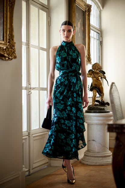 Sacha Drake Aveline Midi Dress - Emerald/Black COMING SOON