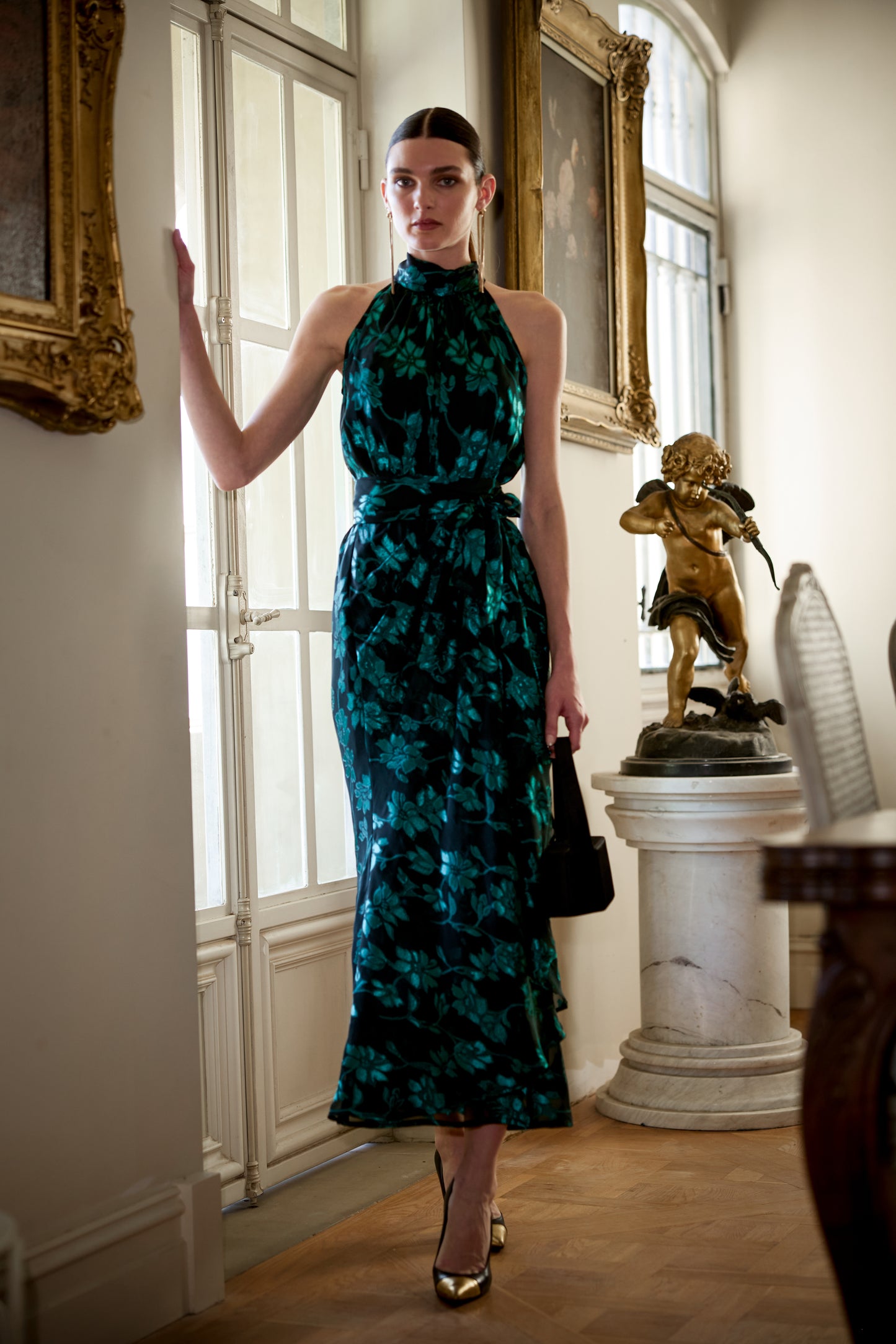 Sacha Drake Aveline Midi Dress - Emerald/Black COMING SOON