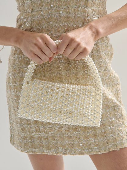 Camilia Beaded Pearl Clutch Bag