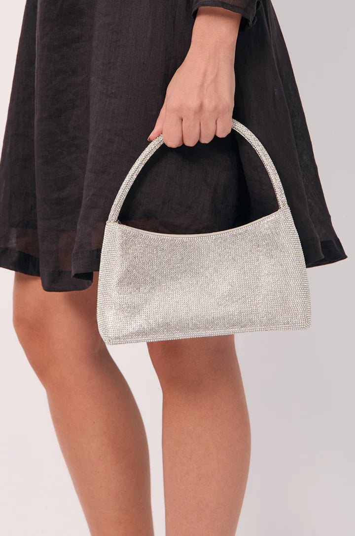 Astrid Handle Diamante Mini Bag - Silver