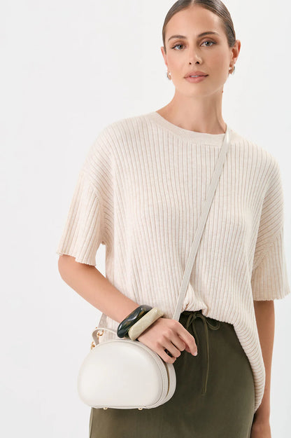 Carmen Curved Cross Body Bag - Stone