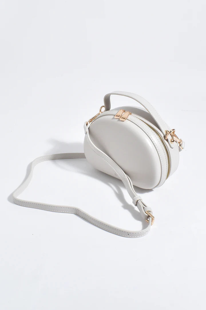Carmen Curved Cross Body Bag - Stone