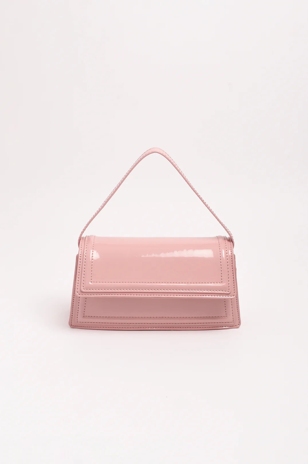 Ava High Shine Structured Small Bag - Pale Pink