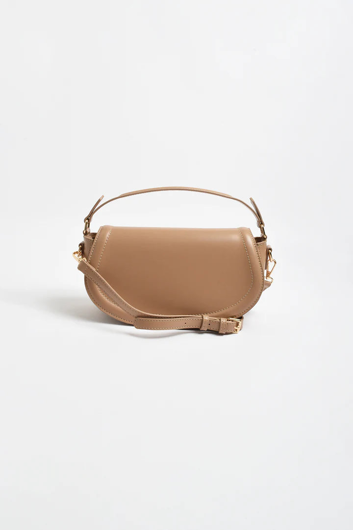 Rosalie Rounded Fold Over Small Bag (Camel)