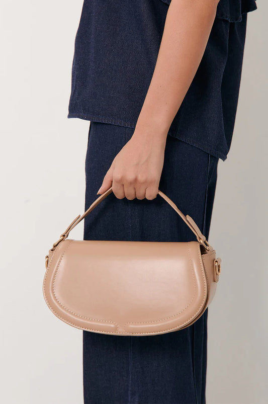 Rosalie Rounded Fold Over Small Bag (Camel)