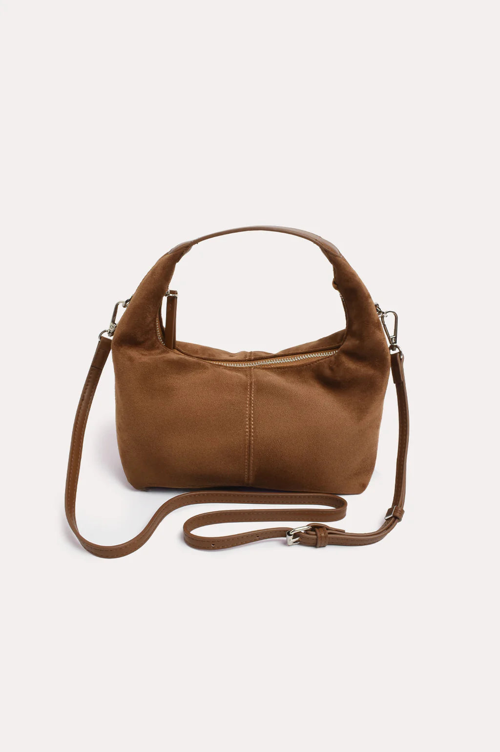 Luca Mini Faux Suede Bag - Tan
