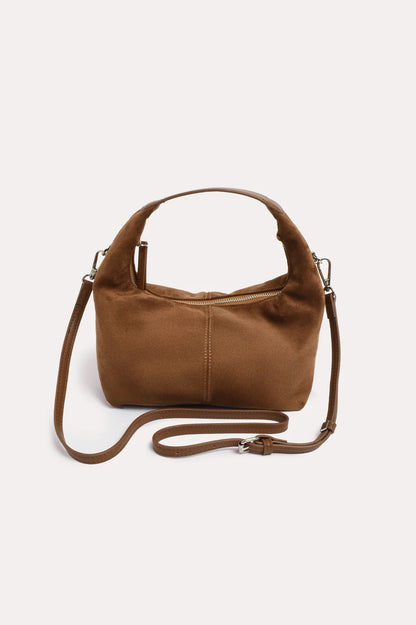 Luca Mini Faux Suede Bag - Tan