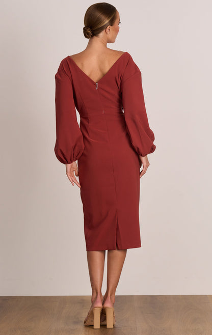 Pasduchas Ace Drape Midi Dress - Sienna CLEARANCE