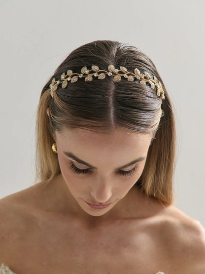 Fairy Leaf Crystal Statement Headband