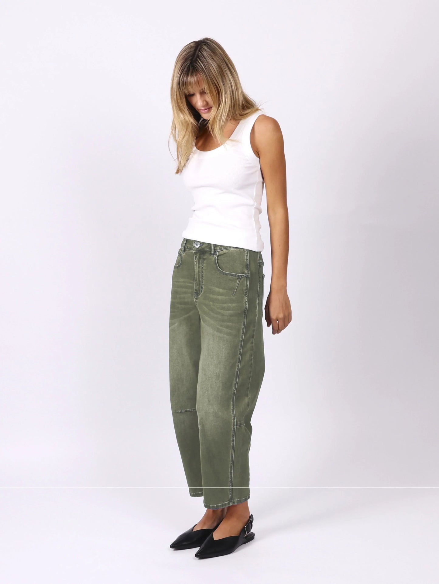 Toni Barrel Jeans - Khaki