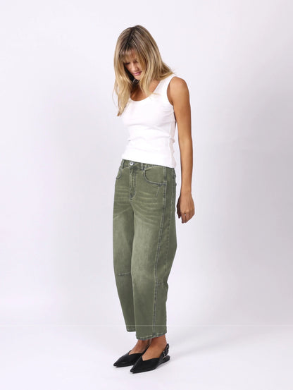 Toni Barrel Jeans - Khaki