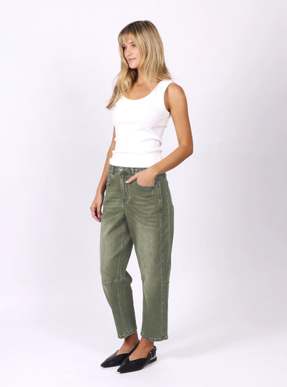 Toni Barrel Jeans - Khaki