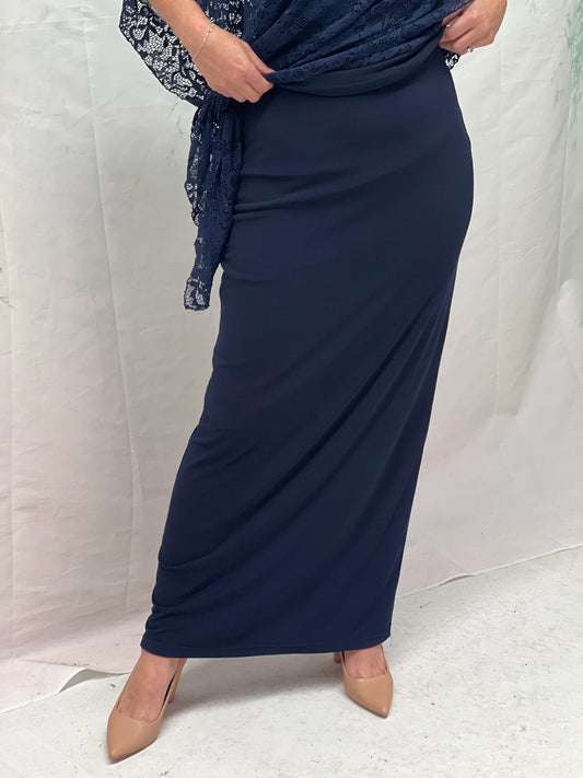 Jersey Knit Maxi Skirt - Navy