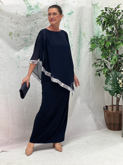 Jersey Knit Maxi Skirt - Navy