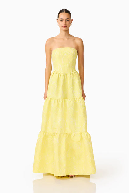 Elliatt Luella Strapless Gown in Yellow