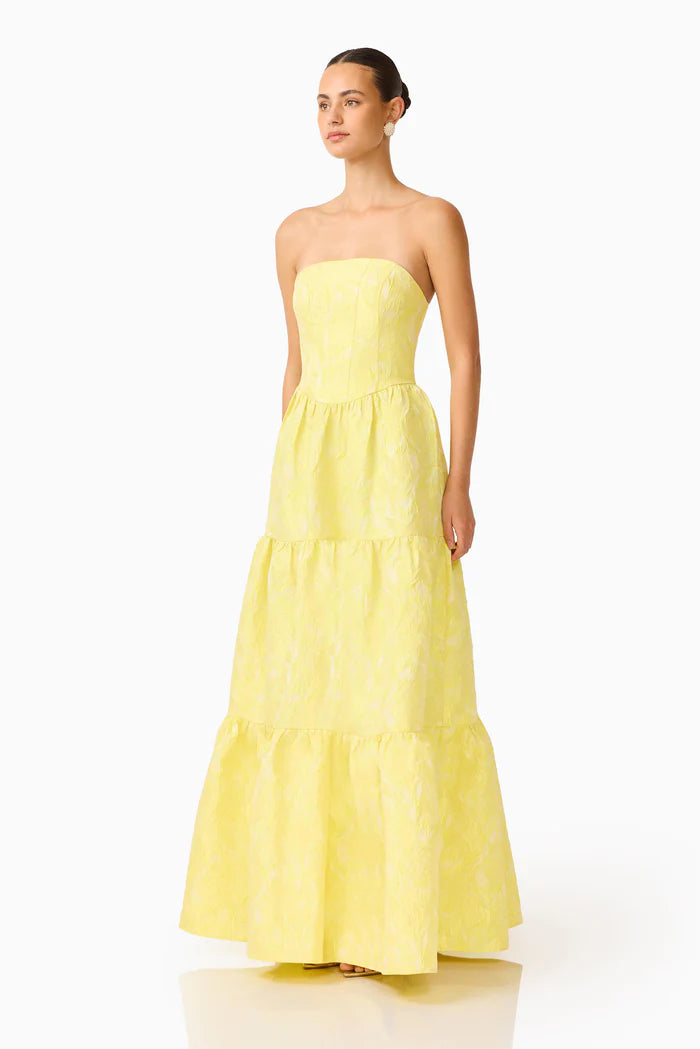 Elliatt Luella Strapless Gown in Yellow
