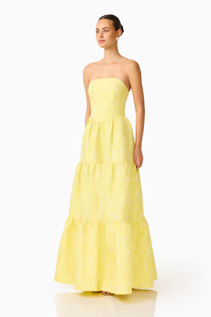 Elliatt Luella Strapless Gown in Yellow