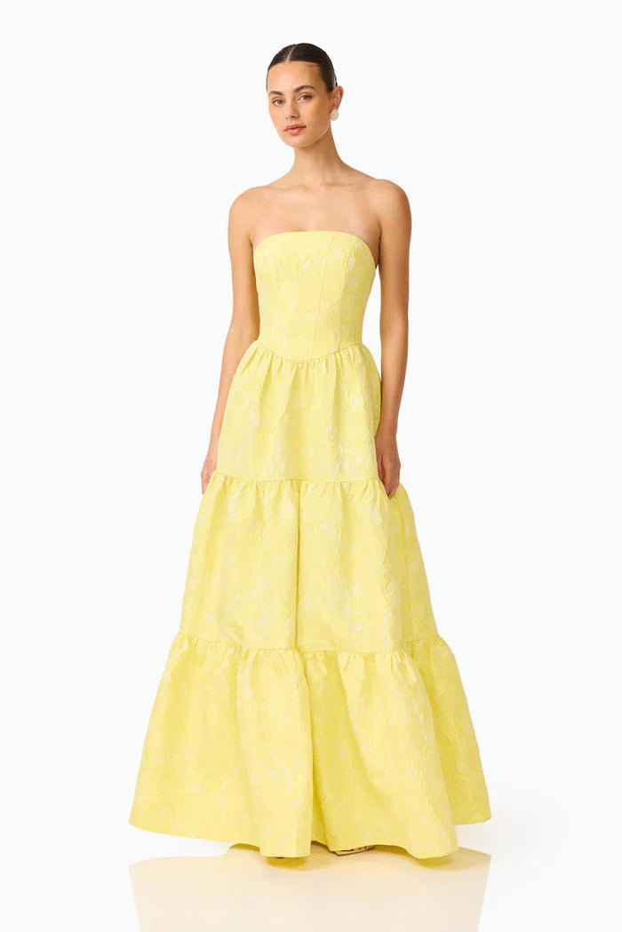 Elliatt Luella Strapless Gown in Yellow