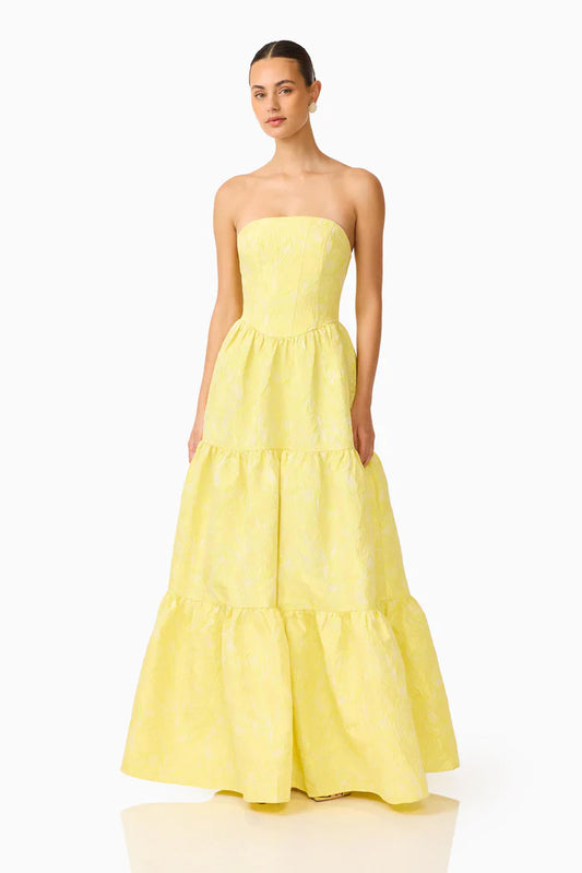 Elliatt Luella Strapless Gown in Yellow