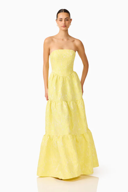 Elliatt Luella Strapless Gown in Yellow