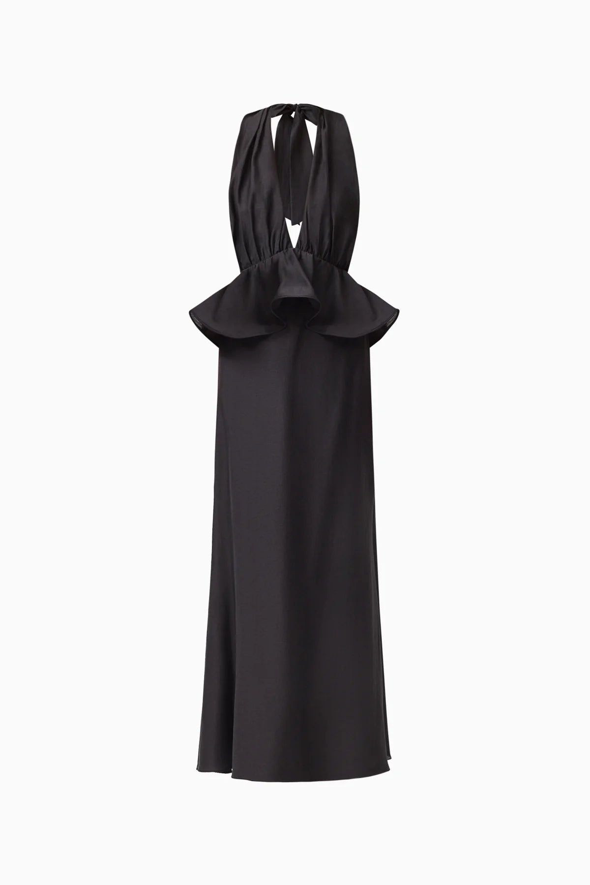 Eliatt Fiorina Halter Neck Peplum Gown - Black